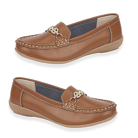 Jo - Joe Kasbah Leather Moccasin Loafer (Size 7) - Tan