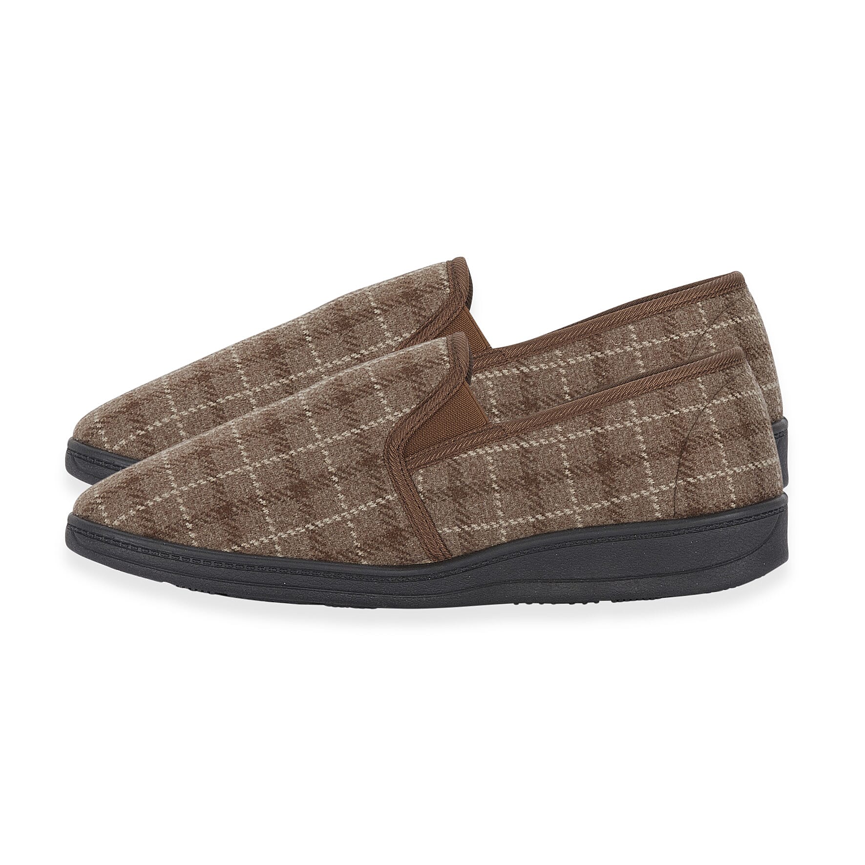 Jo-Joe Gordon Mens Checked Slip-On Slippers