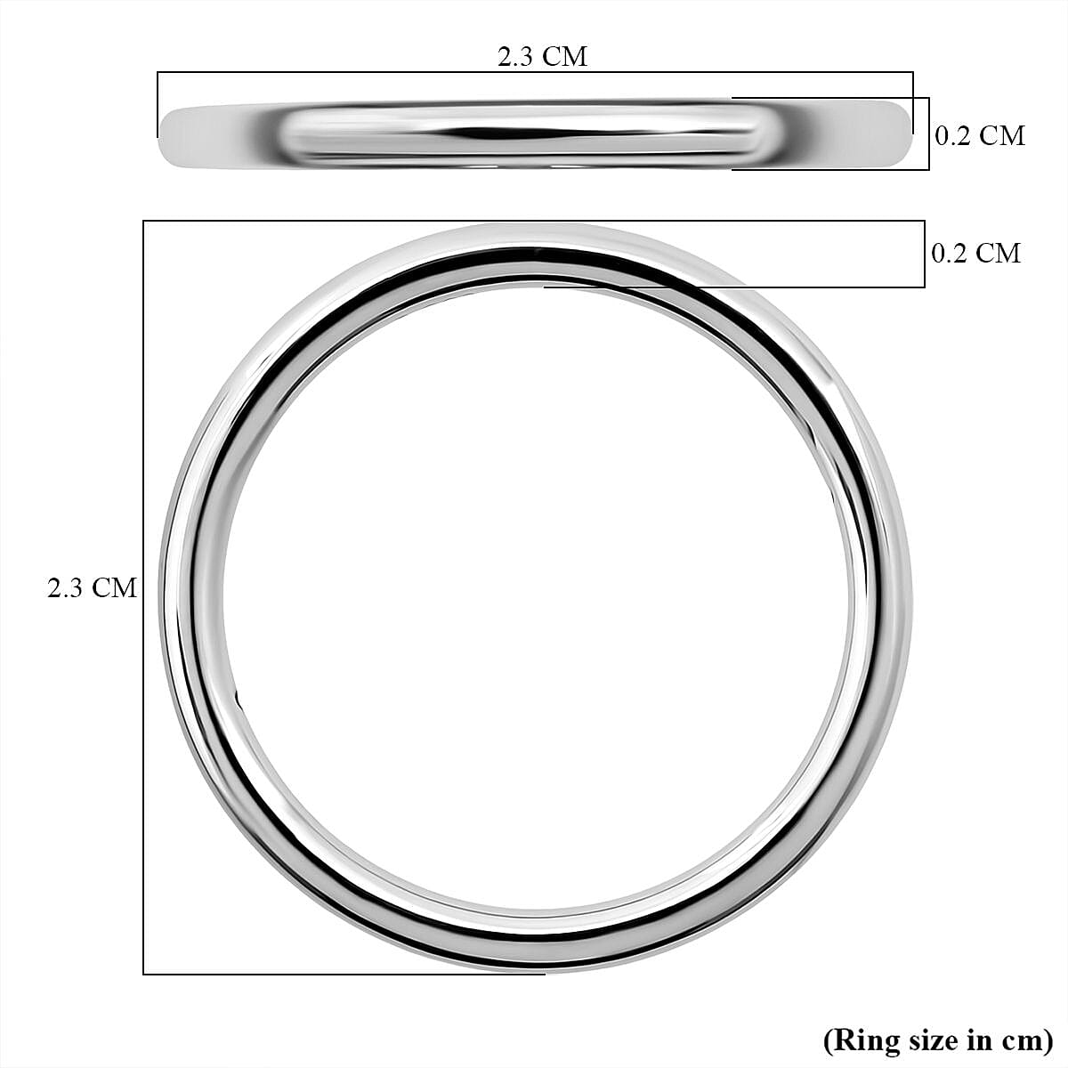 999 White Platinum Band Ring