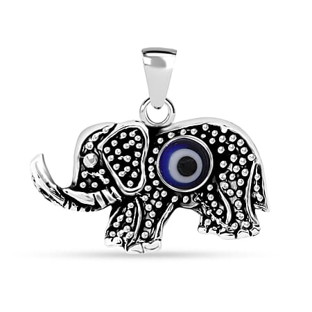 Purple Mother of Pearl Oxisided Elephant Pendant Sterling Silver, Silver Wt. 5.60 Gms.