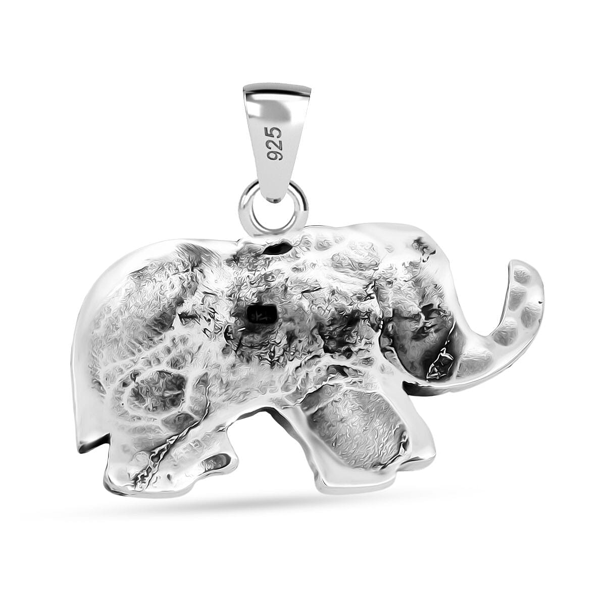 Purple Mother of Pearl Oxisided Elephant Pendant Sterling Silver, Silver Wt. 5.60 Gms.