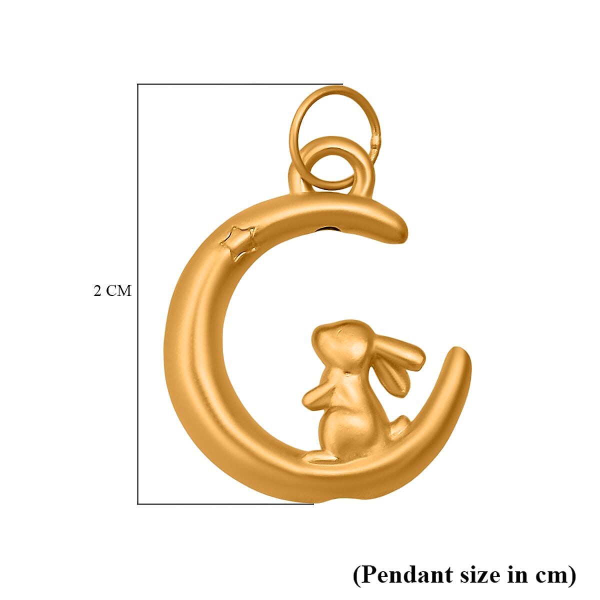 24K Yellow Gold Crescent Moon Pendant