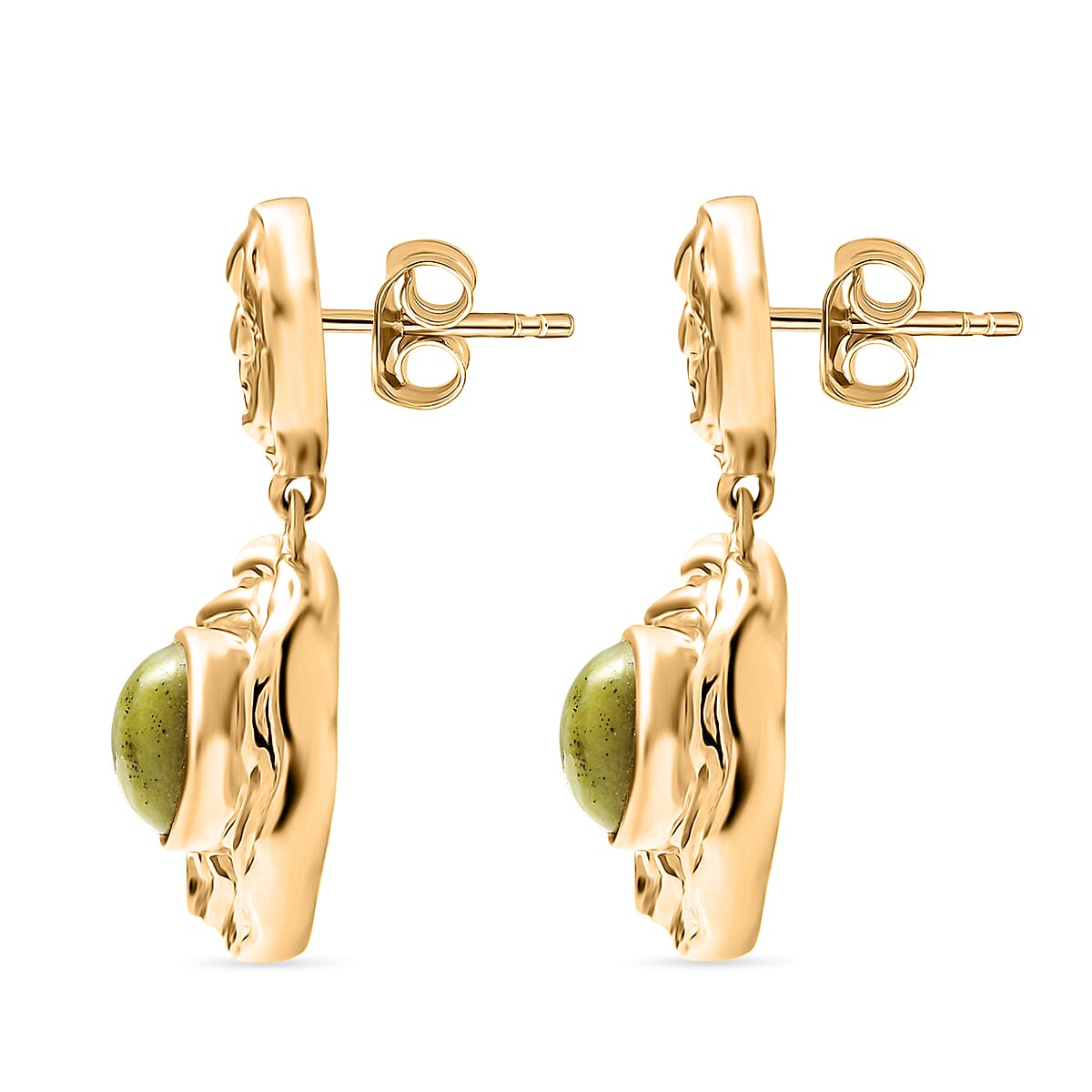 EverTrue White Zircon Earring in Yellow Gold Tone 4.45 Ct.