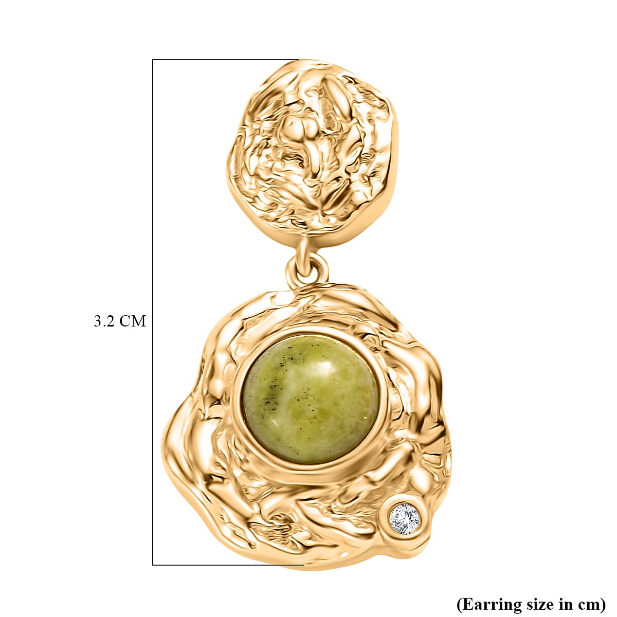 EverTrue White Zircon Earring in Yellow Gold Tone 4.45 Ct.