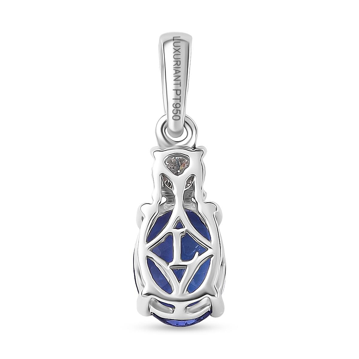 Luxuriant 950 Platinum AAAA Tanzanite Lab Grown Diamond (VS-EF) Pendant 1.46 Ct.