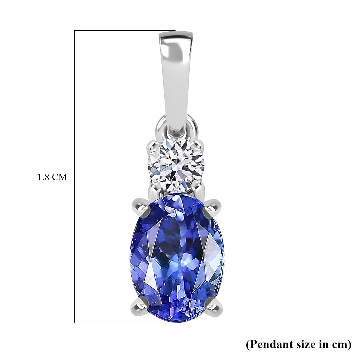 Luxuriant 950 Platinum AAAA Tanzanite Lab Grown Diamond (VS-EF) Pendant 1.46 Ct.