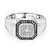 D'Joy White Diamond Men's Sunburst Ring in Sterling Silver