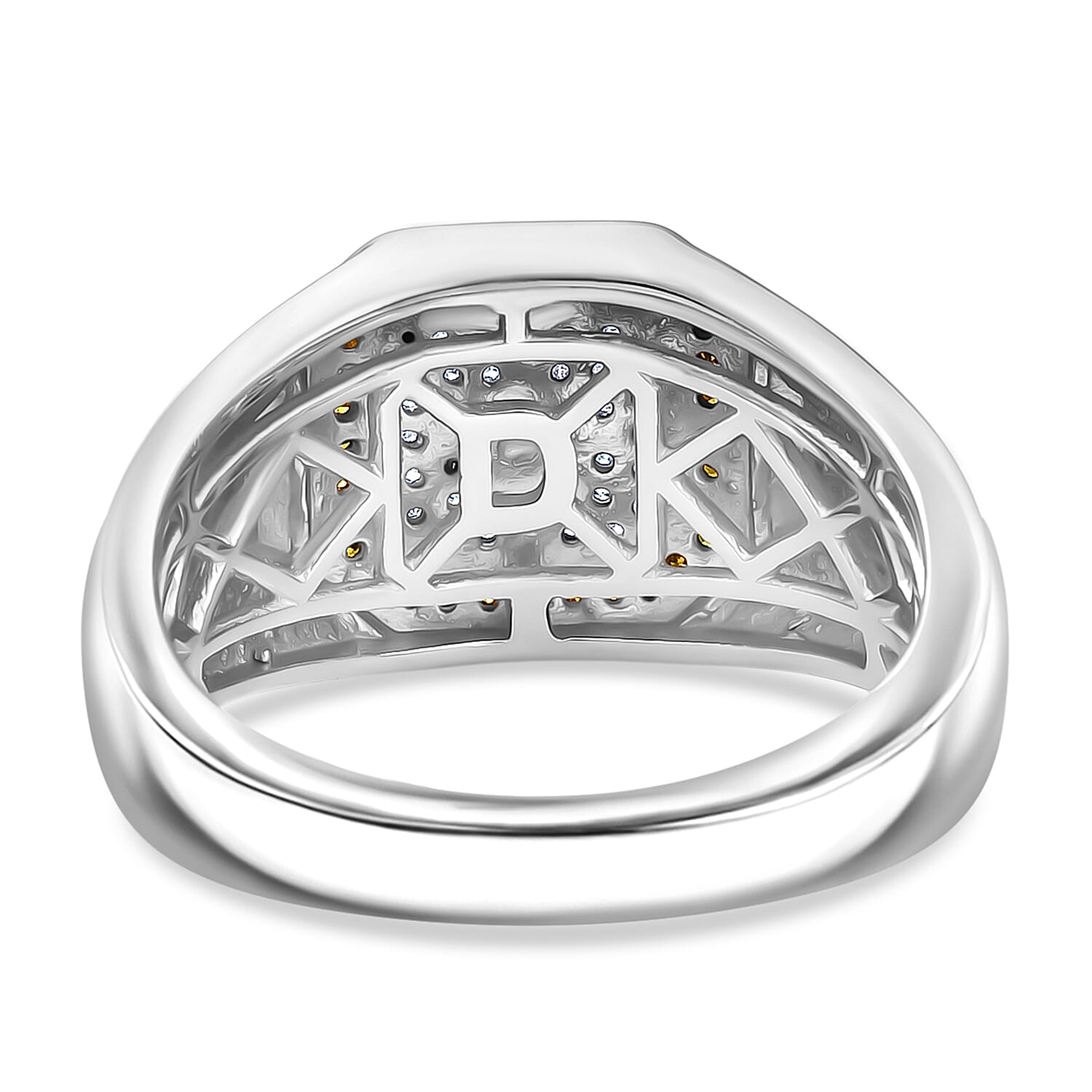 D'Joy White Diamond Mens Ring in Sterling Silver