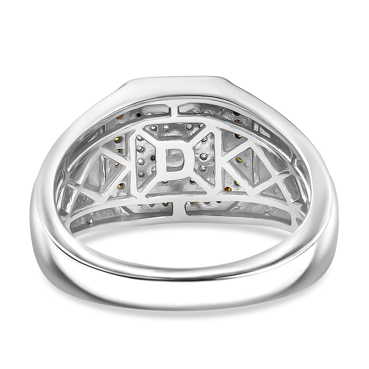 D'Joy White Diamond Mens Ring in Sterling Silver