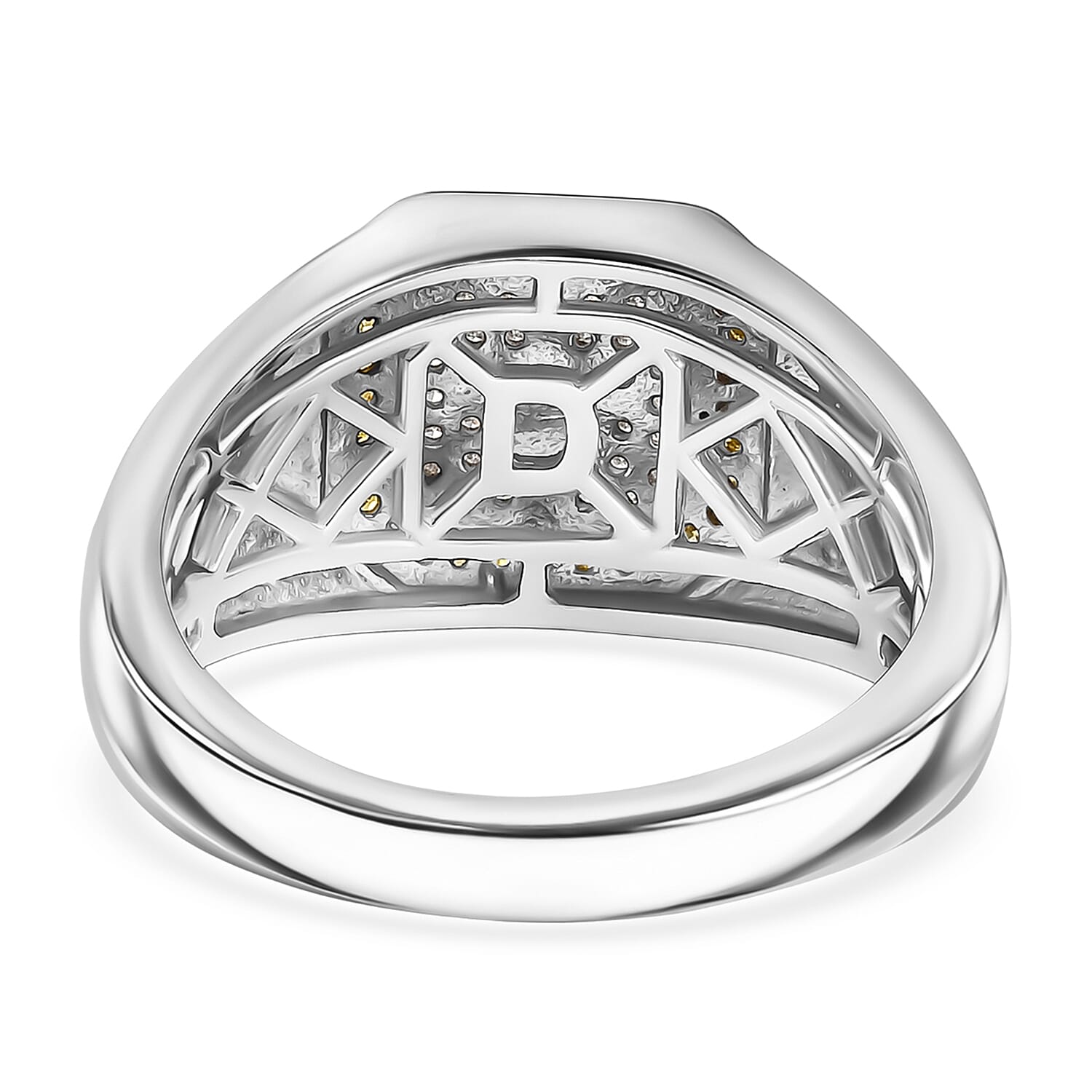 D'Joy White Diamond Mens Ring in Sterling Silver