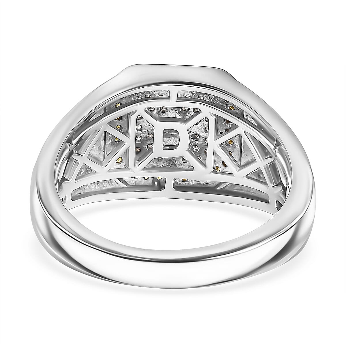 D'Joy White Diamond Mens Ring in Sterling Silver