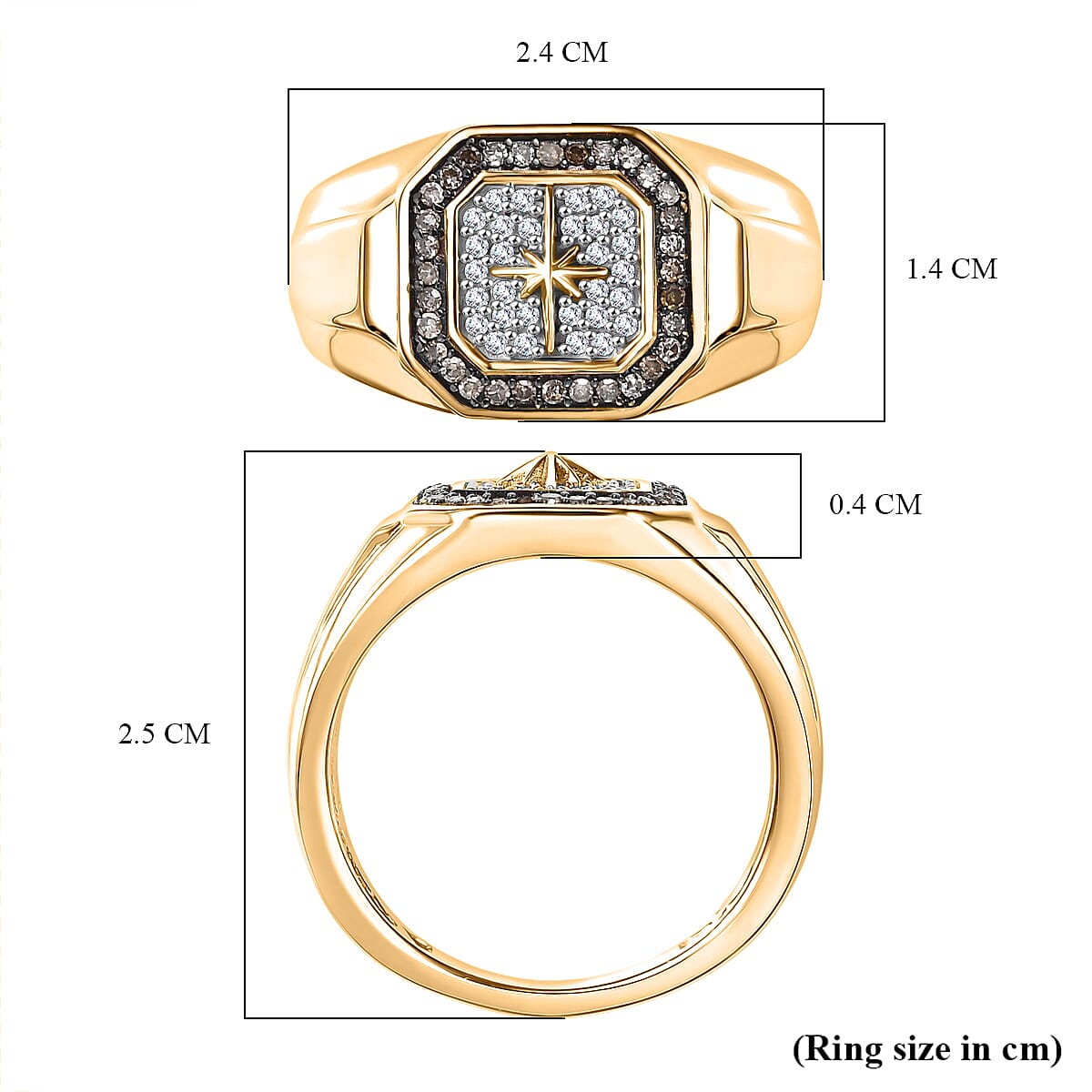 D'Joy White Diamond Mens Ring in Sterling Silver