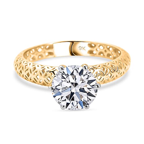 Luxuriant 9K Yellow Gold IGI Certified Lab Grown Diamond (VS-EF) Solitaire Ring 2.04 Ct.