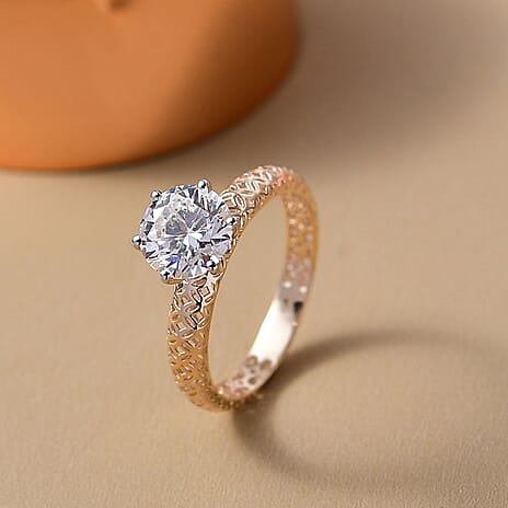 Luxuriant 9K Yellow Gold IGI Certified Lab Grown Diamond (VS-EF) Solitaire Ring 2.04 Ct.