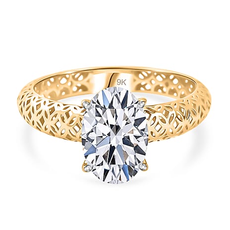 Luxuriant 9K Yellow Gold IGI Certified Lab Grown Diamond (VS-EF) Solitaire Ring 2.05 Ct.