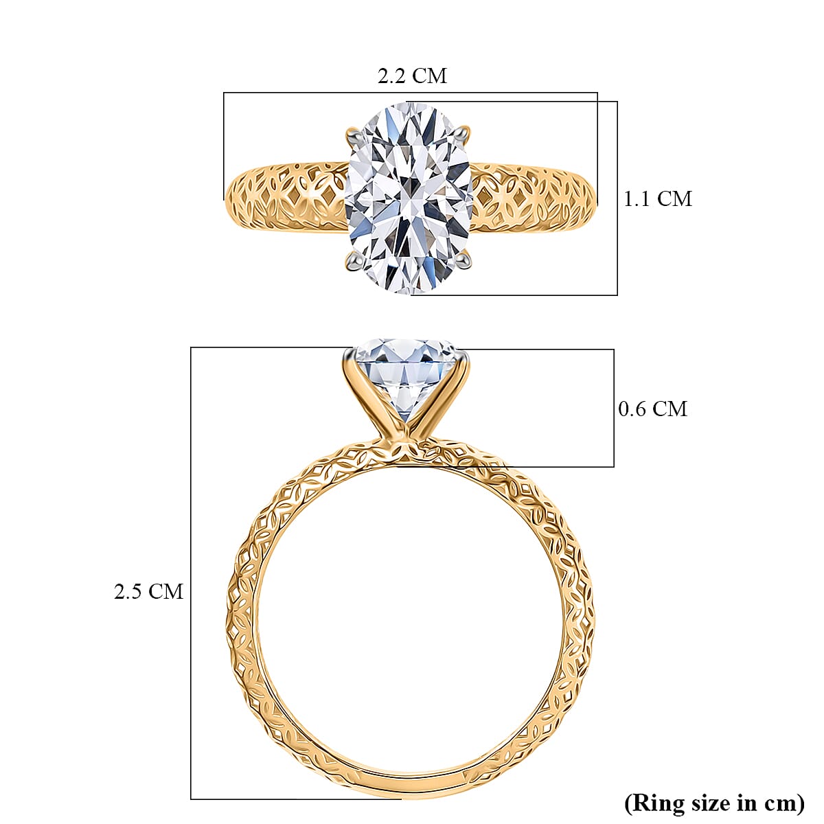 Luxuriant 9K Yellow Gold IGI Certified Lab Grown Diamond (VS-EF) Solitaire Ring 2.05 Ct.
