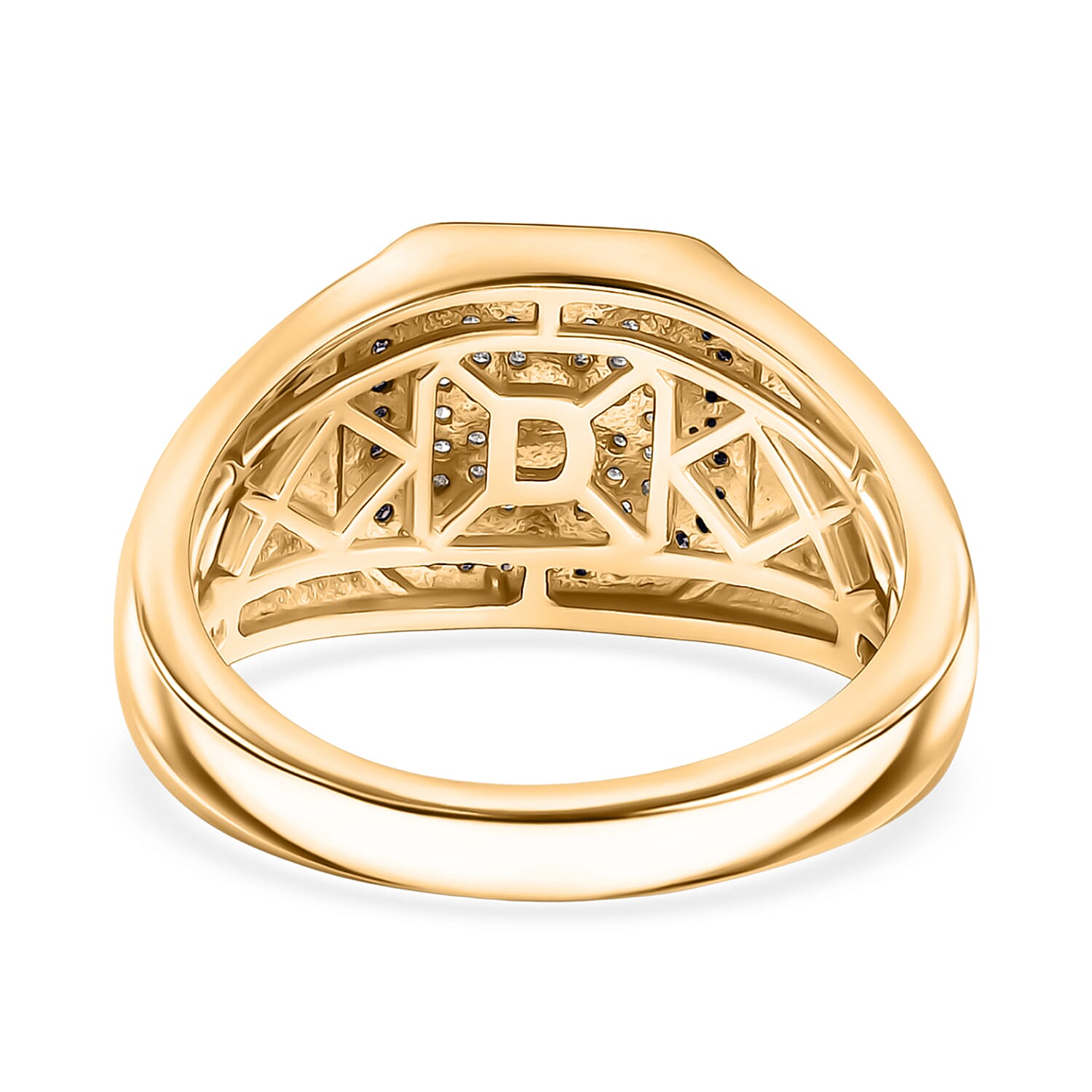 D'Joy White Diamond Mens Ring in Sterling Silver