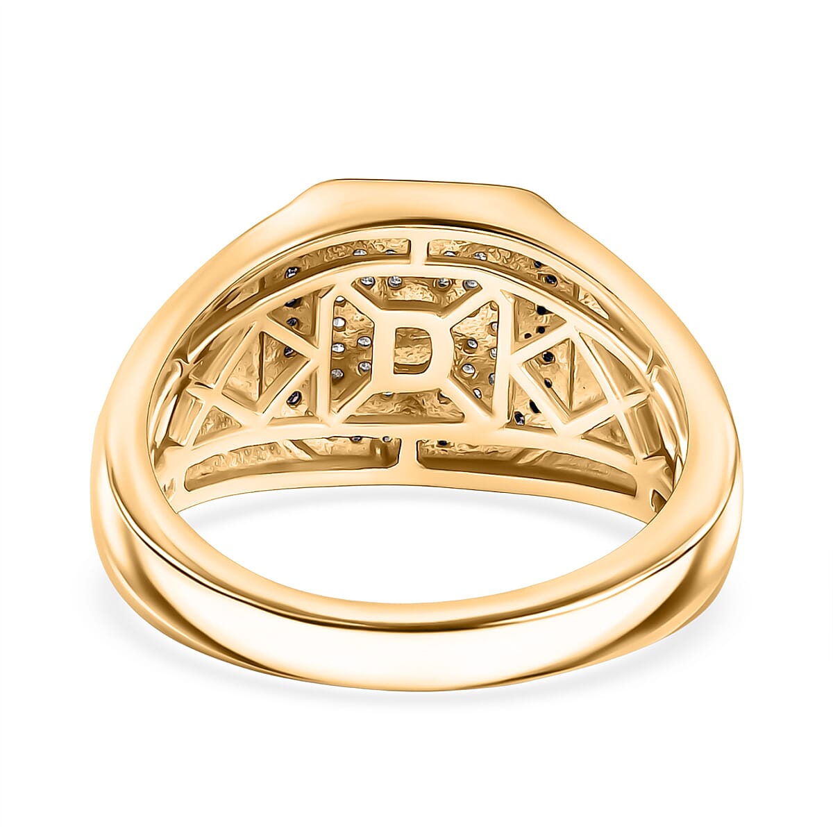 D'Joy White Diamond Mens Ring in Sterling Silver