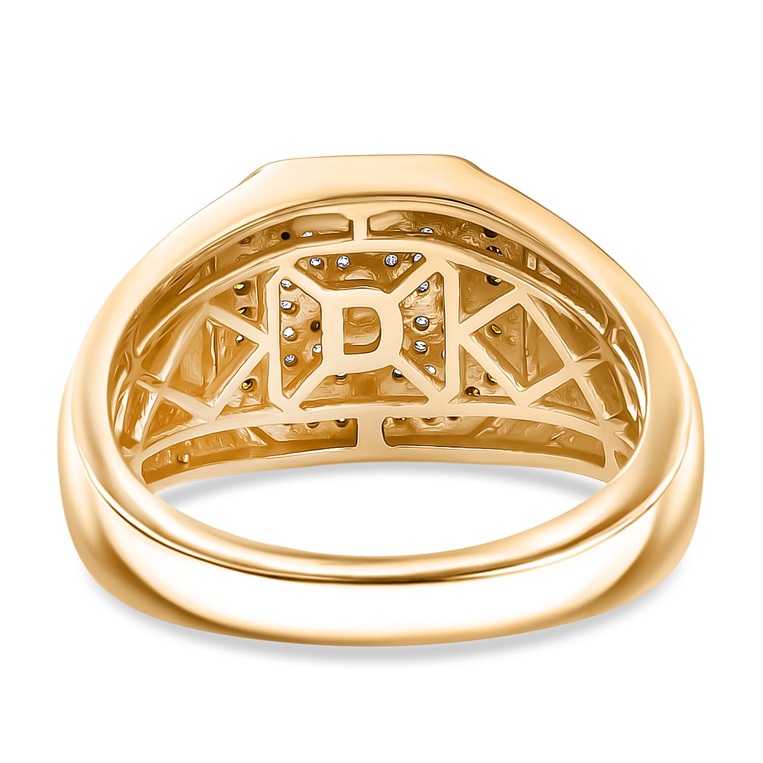 D'Joy White Diamond Mens Ring in Sterling Silver