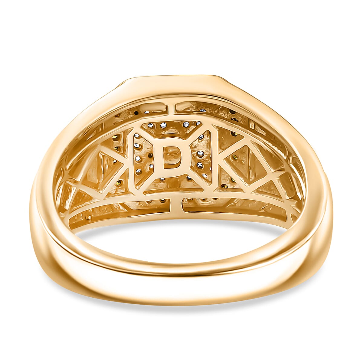 D'Joy White Diamond Mens Ring in Sterling Silver