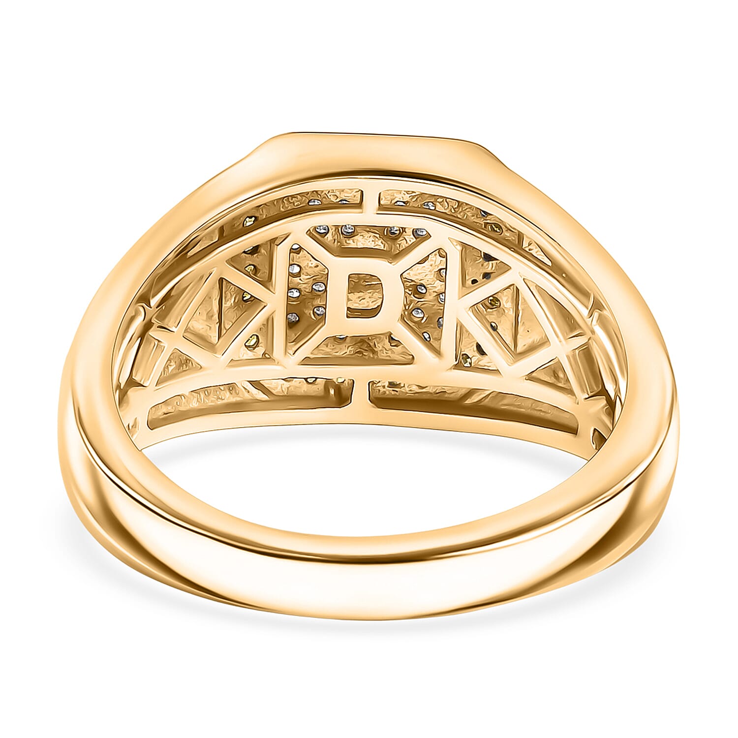 D'Joy White Diamond Mens Ring in Sterling Silver