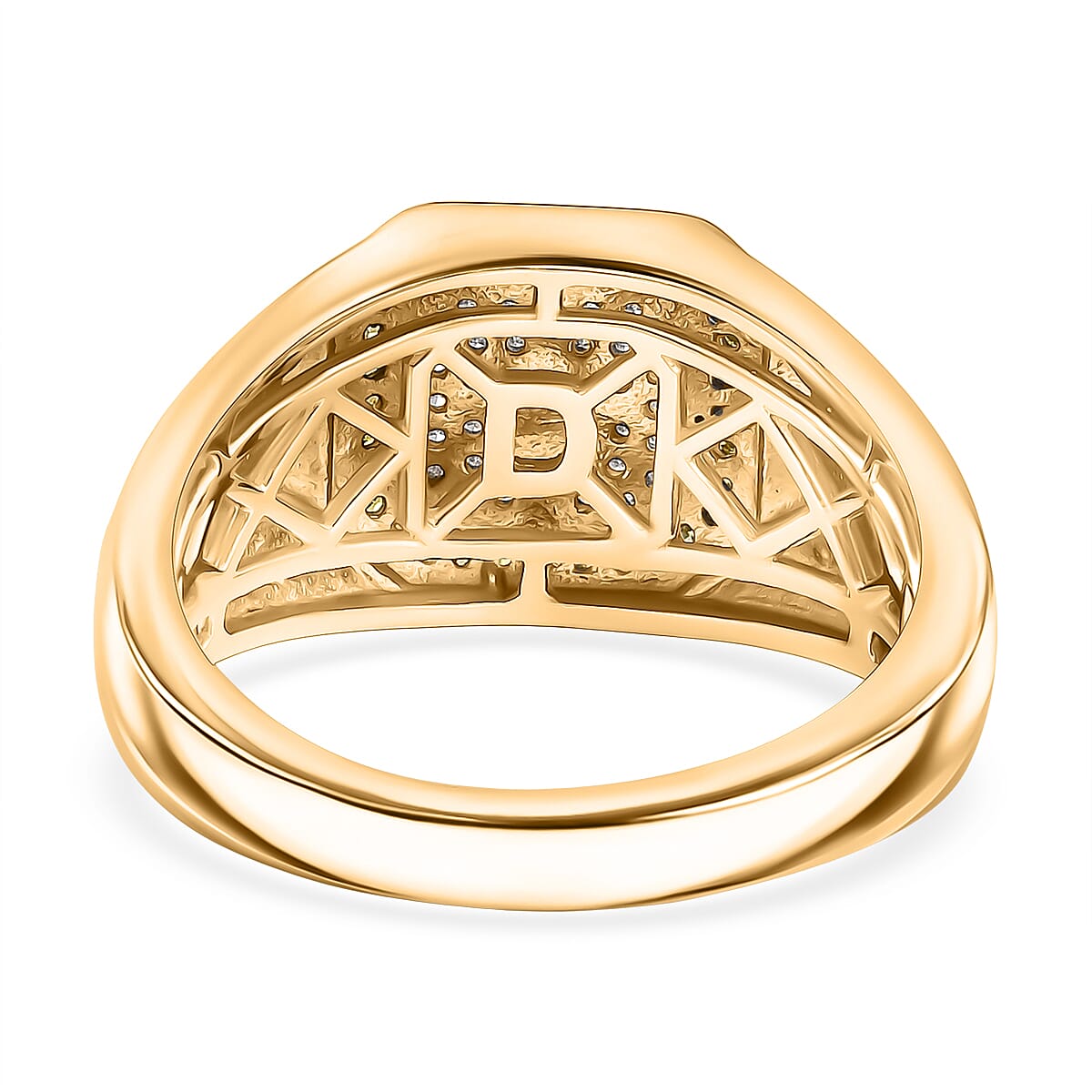 D'Joy White Diamond Mens Ring in Sterling Silver