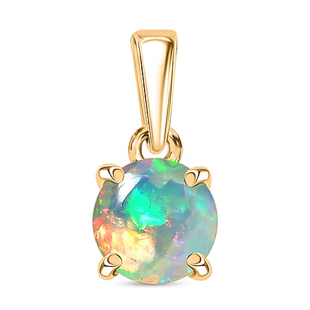 9K Yellow Gold AA Ethiopian Opal Pendant 0.53 Ct. 9K Yellow Gold AA Ethiopian Opal Pendant 0.53 Ct.