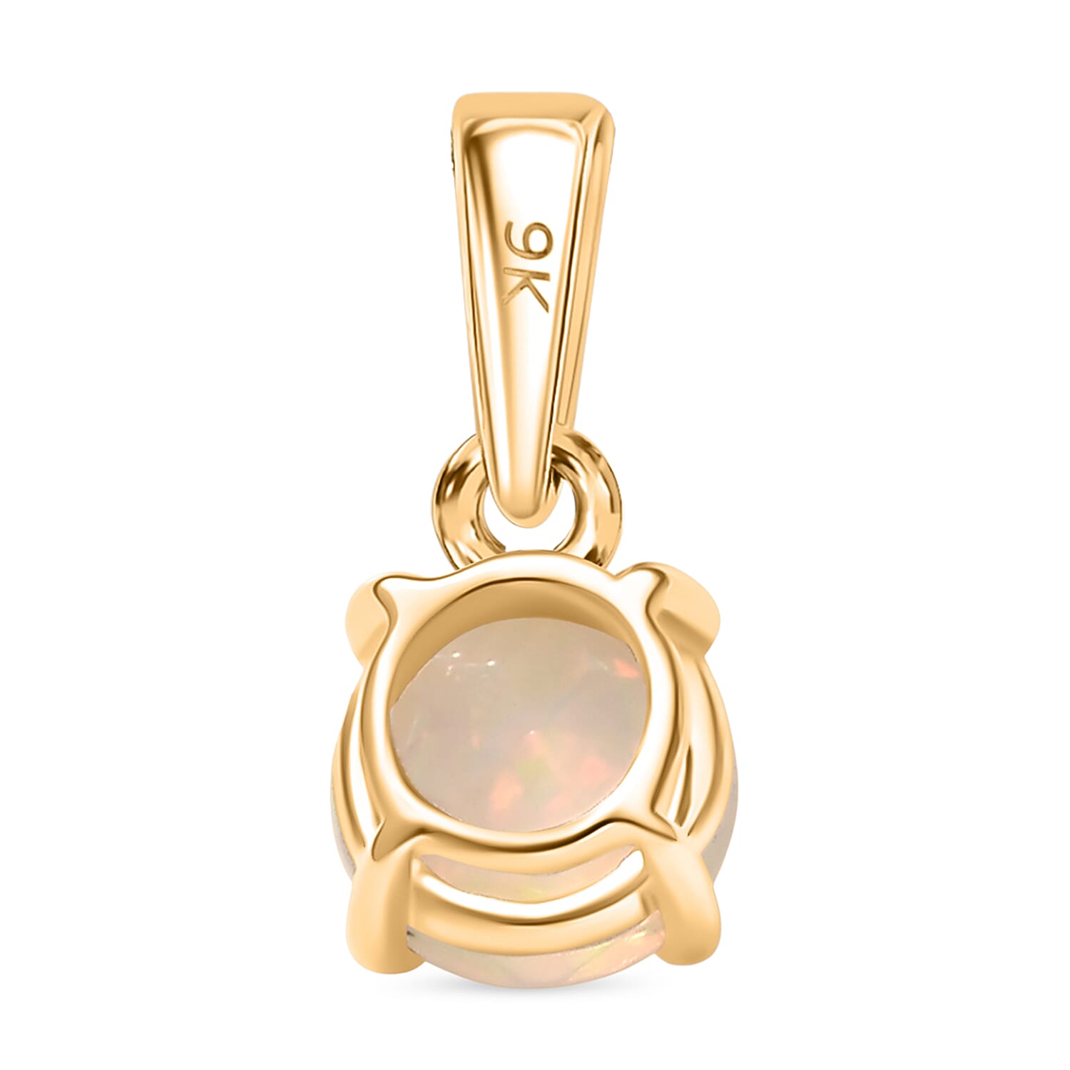 9K Yellow Gold AA Ethiopian Opal Pendant 0.53 Ct.