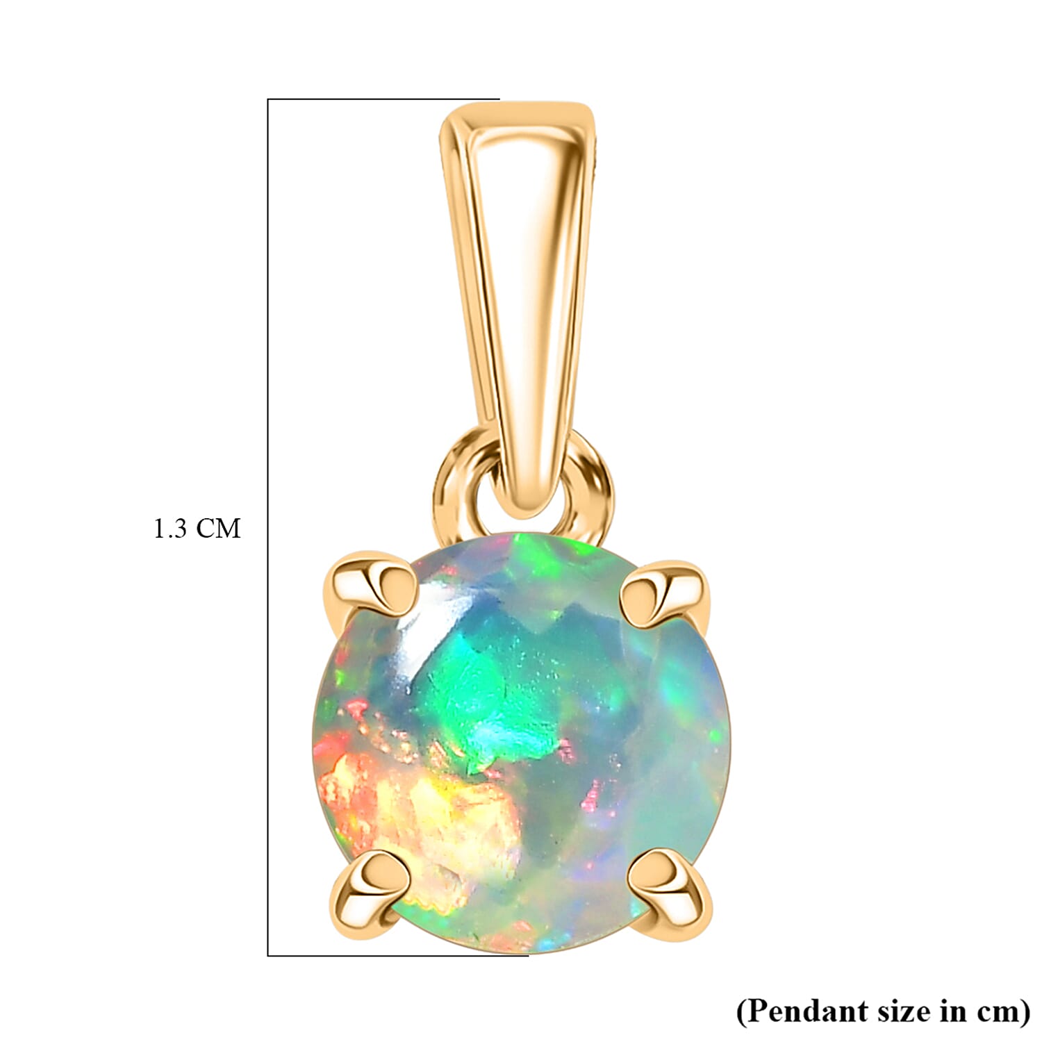 9K Yellow Gold AA Ethiopian Opal Pendant 0.53 Ct.