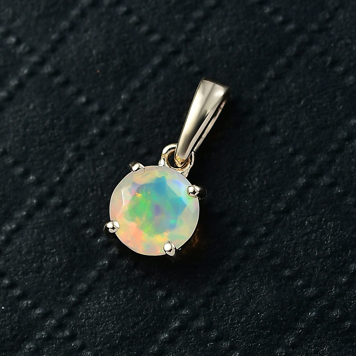 9K Yellow Gold AA Ethiopian Opal Pendant 0.53 Ct.