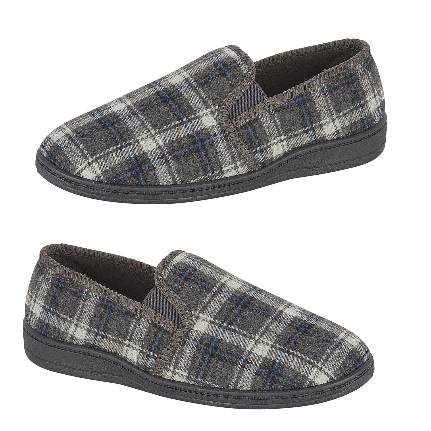 Jo-Joe Carl Mens Checked Slip-On Slippers