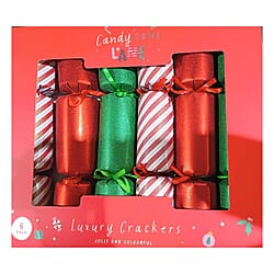 6-Pack Luxury Christmas Character Crackers (14 inch) - Red