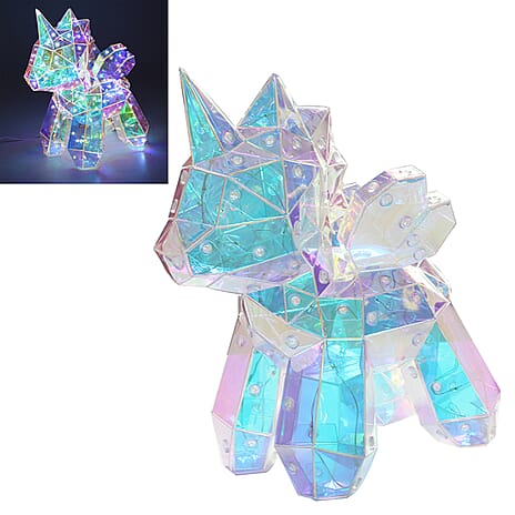 Crystal Look Unicorn LED Night Light - USB Powered - Colour Changing Figurine (22 x 19 x 12 cm)