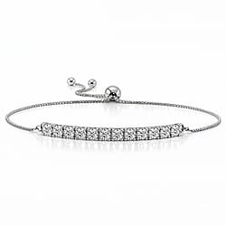 1.4 Ct. Moissanite Bolo bracelet in Platinum Sterling Silver