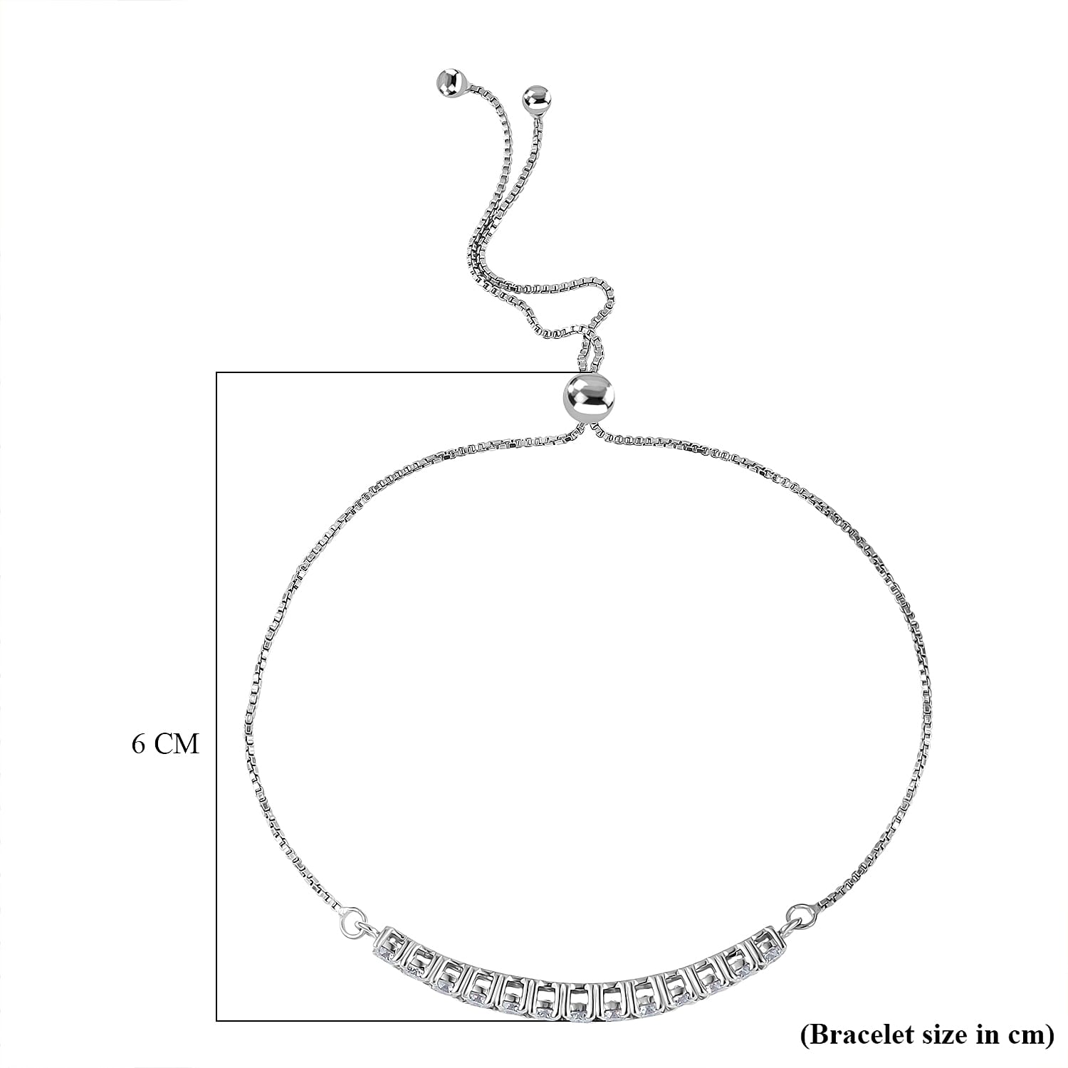 D'Joy Moissanite Bolo Adjustable Bracelet (Size 10.5) in Platinum Overlay Sterling Silver 1.35 Ct.