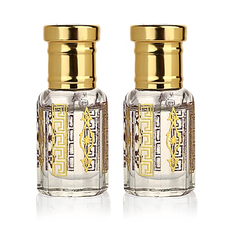 Set of 2 - Royal Oudh Ritual Attar Set - Adonis Rose - Frankincense Attar with Oudh Musk in Jojoba Oil