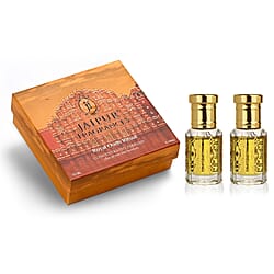 Jaipur Fragrance - Set of 2 - Morning Muse Attar Set - Parfum de Matin Blackcurrant Rose - Jasmine with Winsome Sweet Floral Gourmand