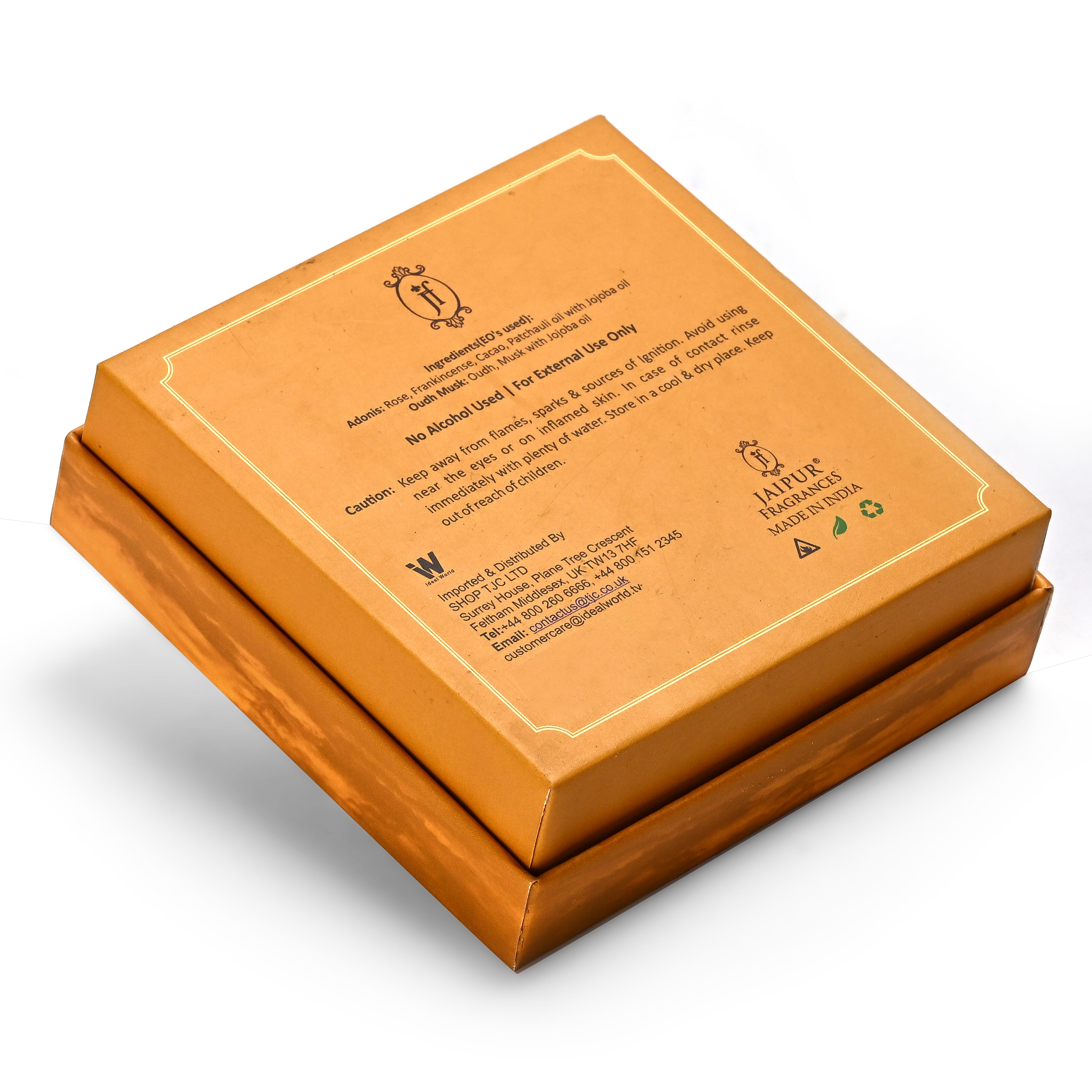 Jaipur Fragrance - Set of 2 - Morning Muse Attar Set - Parfum de Matin Blackcurrant Rose - Jasmine with Winsome Sweet Floral Gourmand