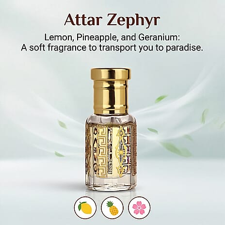 Jaipur Fragrance - Set of 2 -Velvet Smoke Attar Perfume Oil Set - Attar Zephyr (Resinous Rose - Frankincense) - Attar Musk (Clean White Musk)