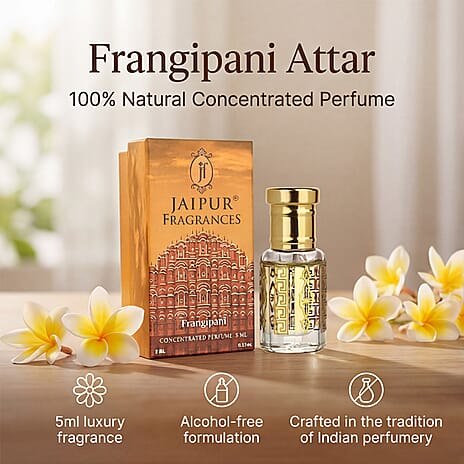 Jaipur Fragrance- 100% Natural Concentrated Perfume - 5ml (Frangipani)
