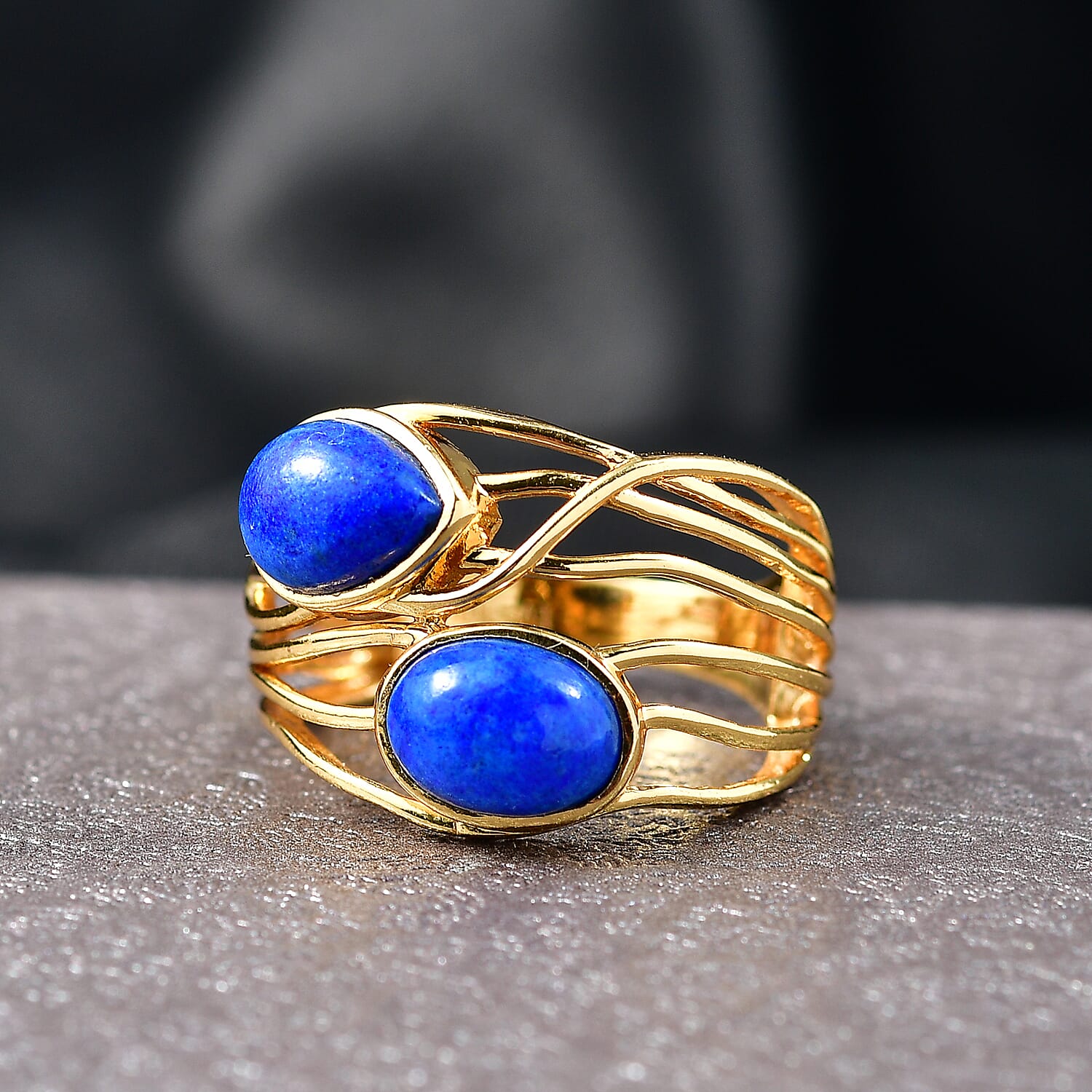 EverTrue Lapis Lagoon Ring in Yellow Gold Tone 3.04 Ct.