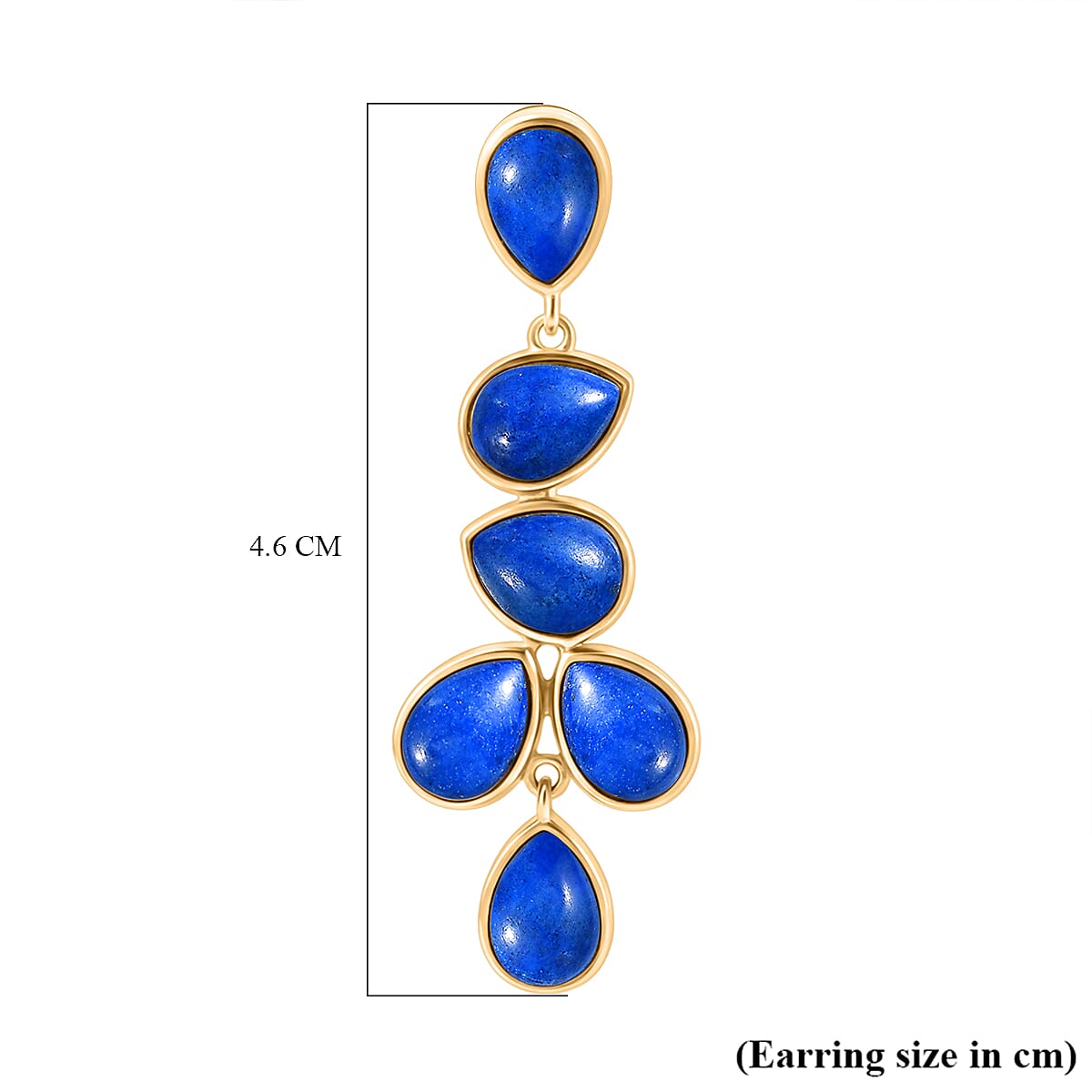 EverTrue Lapis Lagoon Cluster Earring in Yellow Gold Tone 18.14 Ct.