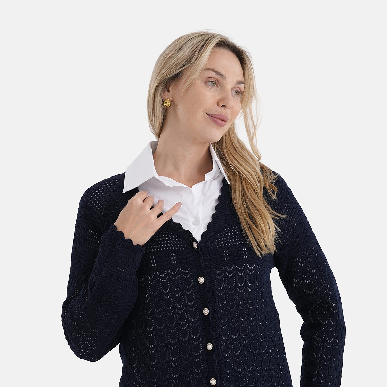 & Maisi Cotton Patterned Cardigan