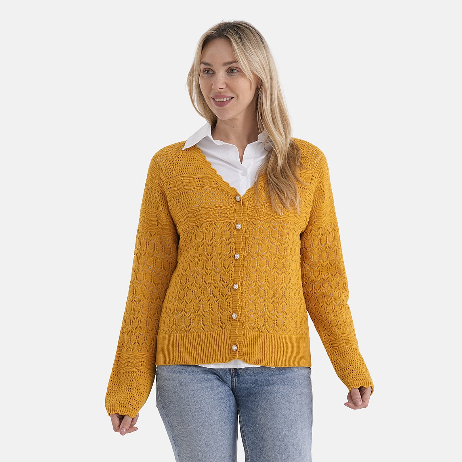 & Maisi Cotton Patterned Cardigan