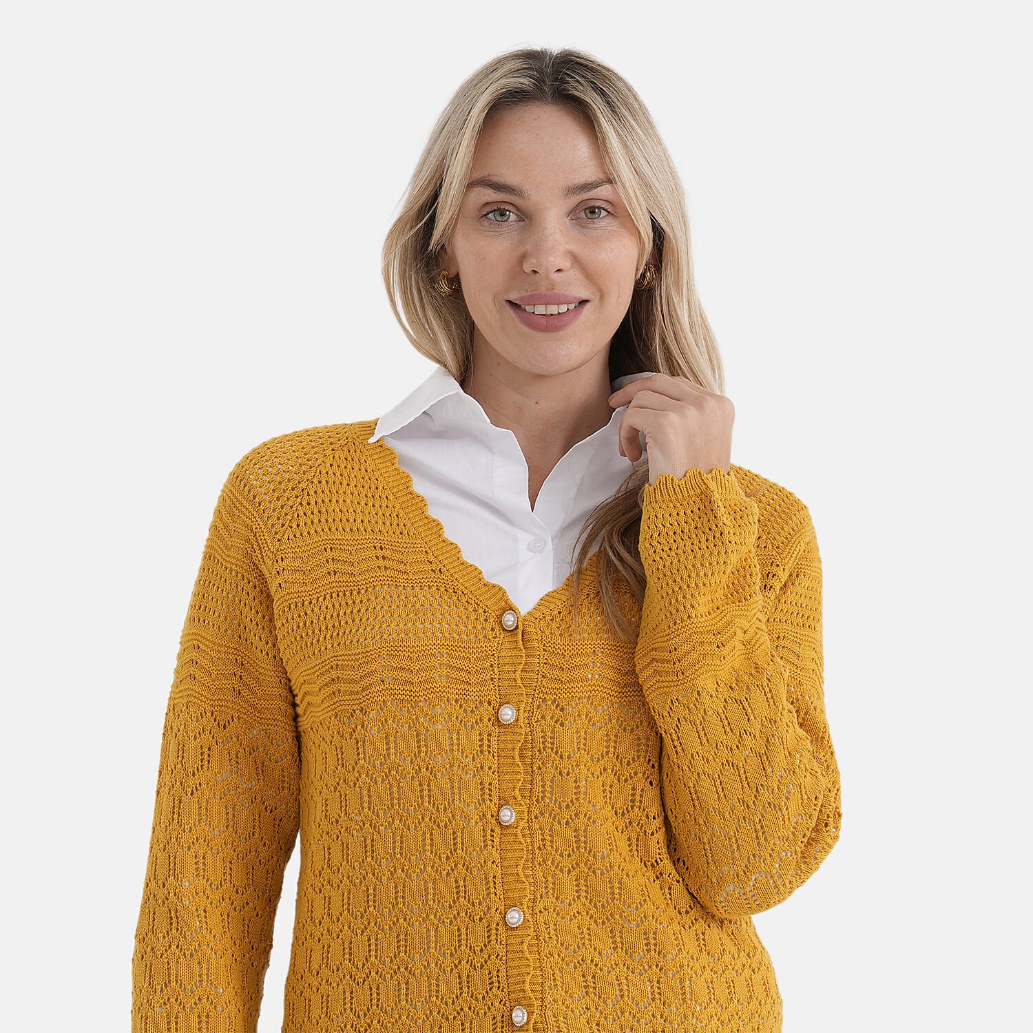 & Maisi Cotton Patterned Cardigan