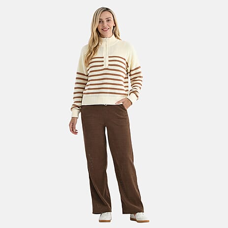 La Marey Wide Leg Corduroy Trousers (Size XXL) - Brown