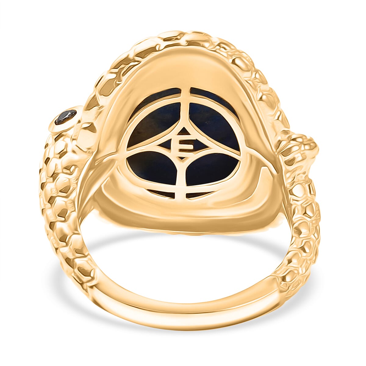 EverTrue Lapis Lagoon & Black Spinel Living Creature Ring in Yellow Gold Tone 11.56 Ct.