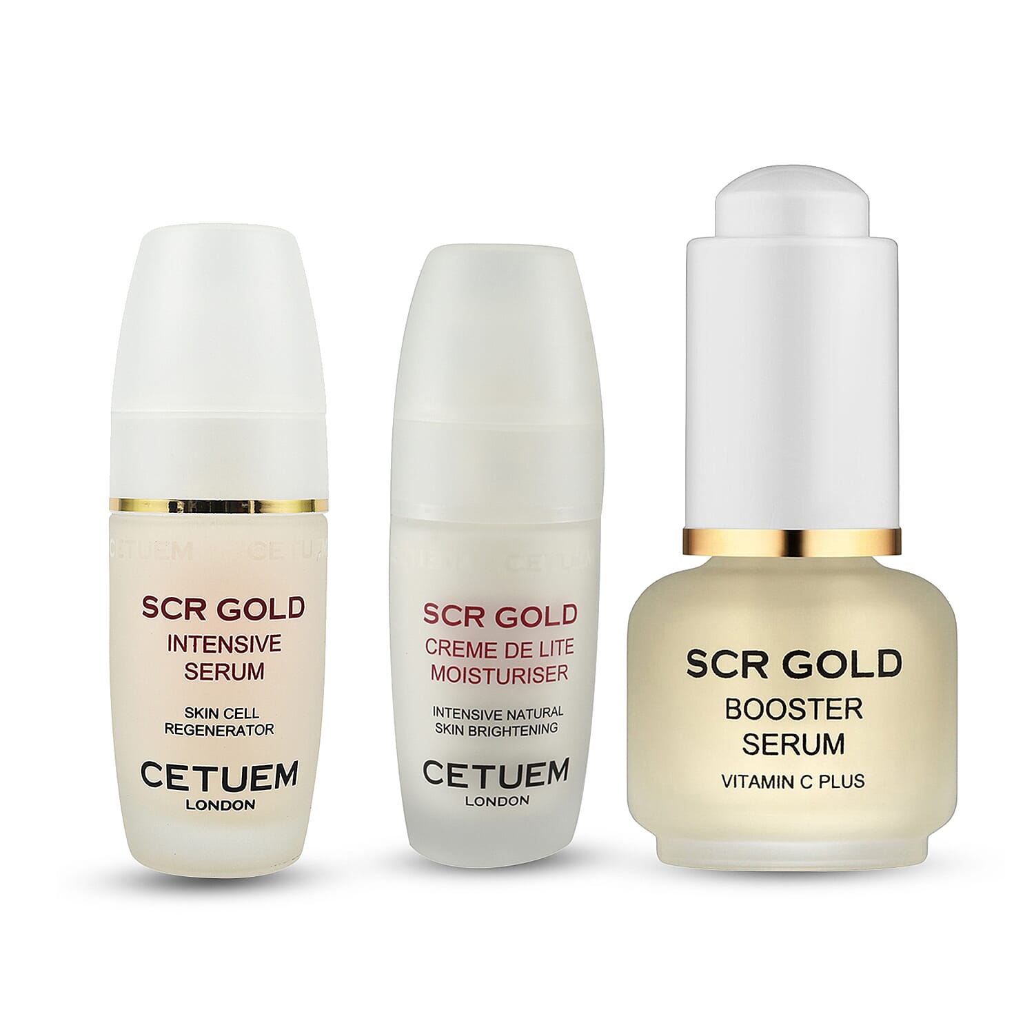 Cetuem Trio Bundle (Includes 50ml Creme De Lite Moisturiser, 50ml Intensive Serum & 15ml Booster Serum)