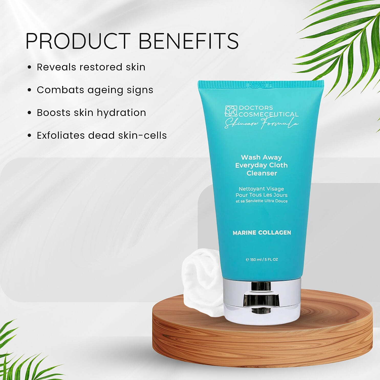 Marine Collagen Wash Away Cleanser & Muslin Cloth 150ml