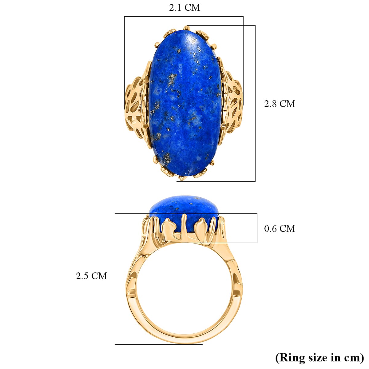 EverTrue Lapis Lagoon Ring in Yellow Gold Tone 20.25 Ct.